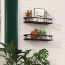 PUSDON Metal Wall Hanging Basket 2 Packs DIY Suitable for Multiple Scenes - Large Bronze Guardrail by CozyNest Decor