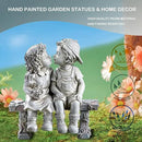 Elenon Boy and Girl Garden Statue Outdoor Decorative, Couple First Kiss Garden Sculpture for Yard Patio Art Flower Bed Decoration, 8 1/4" L x 4 3/4" W x 9" H by CozyNest Decor