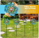 Wind Spinners for Yard and Garden - Wind Sculptures & Spinners, 75 Inch, Navy Blue, Kinetic Art with Solar Powered Multi-Color Glass Ball Light by CozyNest Decor