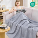 EMME Cotton Muslin Throw Blanket Couch Breathable Gauze Blanket Soft Lightweight Blankets Adults (Dusty Blue, 50"x60") by CozyNest Decor