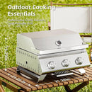 3-Burner 24,000 BTU Portable Flat Top Propane Gas Grill, Heavy-Duty Stainless Steel 2-in-1 Tabletop Grill and Griddle Combo for Commercial BBQ, Outdoor Cooking, Camping,Tailgates & Backyard by GreenHaven Gardens
