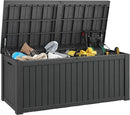 150 Gallon Resin Deck Box, Large Indoor and Outdoor Storage Box, Weatherproof and UV Resistant Outdoor Storage Box with Built-in Steel Beams for Patio, Cushions, Pool Supplies by CozyNest Decor