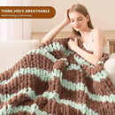 L'AGRATY Chunky Knit Blanket Throw: 60''x80'' Chenille Chunky Knitted Throw Blankets for Twin Bed Couch - Handmade Thick Cable Knit Blanket - Large Crochet Rope Blankets for Home Decor by CozyNest Decor