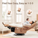 Nursery Swivel Glider Recliner Chair with Adjustable Armrests & Headrest, Rocking Chair Nursery with Removable Cover for Breastfeeding, FSC & Oeko-TEX Certified, Brown by TinyTreasures Baby Boutique