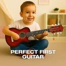 23" Acoustic Guitar, Kids 6 String Toy Guitar - Realistic Steel Strings - Beginner Practice First Musical Instrument for Children, Toddlers (Mahogany) by TinyTreasures Baby Boutique