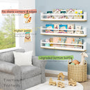 Upgraded Wall Bookshelf for Kids Room 36 Inches Long, White and Wood Nursery Floating Bookshelves for Wall, Hanging Book Shelves for Toddler Kid Child Bedoom Classroom Library-Set of 3 by TinyTreasures Baby Boutique