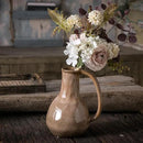 Brown Ceramic Vase with Big Handles, Modern Farmhouse Decor, Rustic Pottery for Flowers, Decorative Terracotta Centerpiece for Dining Table by GreenHaven Gardens