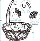 SimpleHouseware Fruit Basket Bowl with Banana Tree Hanger, Bronze by CozyNest Decor