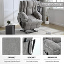 Dual Motor Power Lift Recliner Chair with Massage and Heat for Elderly People, Infinite Position, Light Grey Recliner Chair, Chenille Fabric Lift Chair by CozyNest Decor