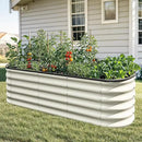 YITAHOME 17" Tall 6 in 1 Large Raised Garden Bed Kit, 6.5x2x1.4ft Galvanized Metal Planter Box with Gloves & Safety Rubber, Outdoor Above Ground Planters for Plants Vegetables Flowers, White by GreenHaven Gardens