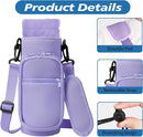 32 40 oz Water Bottle Carrier with Strap, Neoprene Water Bottle Sleeve Bag with 2 Pockets Insulated Flask Sling Holder for Walking Hiking Gym by TinyTreasures Baby Boutique