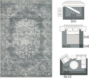 jinchan Vintage Floral 4x6 Area Rugs - Machine Washable Distressed Design Soft Ultra-Thin Low-Pile Non-Slip Carpet for Entryway Kitchen Bedroom Nursery Living Room Dining Room (4x6ft,Grey) by TinyTreasures Baby Boutique