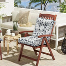 LVTXIII Outdoor Low Back Chair Cushions, Seasonal Replacement Adirondack Chair Cushion with Ties, Patio Waterproof Seat Cushions for Home Garden Use, 21 W x 21 D, Set of 2, Damask Lapis by GreenHaven Gardens
