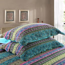 NEWLAKE Quilted Cotton Bed Pillowcases, Striped Jacquard Style, 2 Pieces, 20x27 Inch by CozyNest Decor