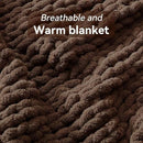 Chunky Knit Throw Blanket, 30''*40'' Knitted Throw Chenille Yarn for Bed Couch, Handmade Dark Brown Crochet Big Thick Blanket, Machine Washable Cute Comfy Blanket for Home Decor by CozyNest Decor