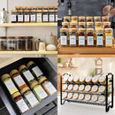 AISIPRIN Glass Spice Jars with 398 Labels, 24 pcs 4oz Spice Containers with Bamboo Lids, Square Spice Bottles With Shaker Lids,Spice Organization for Cabinet,Drawer,Rack,Seasoning Organizer by CozyNest Decor