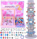 AIPRIDY Charm Bracelet Making Kit,Unicorn Mermaid Crafts Gifts Set Can Inspires Imagination and Creativity,Jewelry Making Kit Perfect Gifts for Girls 5-12 Years Old (72 Pieces Rose) by TinyTreasures Baby Boutique
