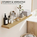 16 Inch Floating Shelves, 8 Inch Deep Floating Shelves for Wall, Hanging Shelf with Invisible Brackets, Deep Shelves for Bathroom, Bedroom, Living Room, Oak, Set of 2 by CozyNest Decor