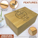 Teacher Retirement Gifts For Women - Personalized Memory Box, Teacher Appreciation Gifts for Coworker, Farewell Gift for Teachers, Keepsake Chest Bamboo Wood, Custom Engraved Design, 11 x 8 x 4,75 in by TinyTreasures Baby Boutique