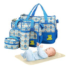 Moclever Diaper Bag Tote Set, 5PCS Baby Bags for Mom and Dad – Large Maternity Travel Bag with Insulated Bottle Holder, Food Bag & Portable Changing Pad, Waterproof Baby Essentials Organizer (Blue) by TinyTreasures Baby Boutique