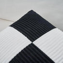 Fancy Homi Set of 2 Black White Samll Decorative Throw Pillow Covers 18x18 Inch with for Couch Bed Sofa Living Room, Soft Cross Patchwork Striped Corduroy Modern Square Cushion Case 45x45 cm by CozyNest Decor