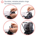 Stroller Sun Shade - Universal UV Protection Cover for Strollers Sunshade with See Through, Clip-On Sun Blocker, Sun Shield for Baby, Breathable Adjustable Fit, Full Coverage, Large by TinyTreasures Baby Boutique