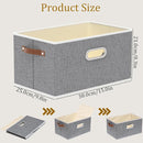 Yawinhe Foldable Storage Baskets for Shelves, Fabric Closet Organizers, Bins with 3 Handles, Cubes for Clothes, Grey, 15''Lx9.8''Wx8.3''H, 4-Pack by TinyTreasures Baby Boutique