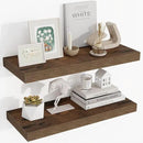 24 Inch Floating Shelves, 24"x9.25"x1.5" Inch Deep Floating Shelves for Wall, Wooden Shelves for Bathroom, Bedroom, Living Room, Brown by CozyNest Decor