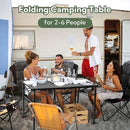 Portable Outdoor Adjustable Height Camping Table, Large for 2-6 Person, Foldable Roll-up Aluminum Camp Table with Carry Bag for Picnic, Camp, Sturdy, Stable, Loads 220 Lbs (Black) by GreenHaven Gardens