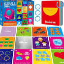Color & Shape Flashcards, 50 Double-Sided Cards (30 Colors & 20 Shapes) Colorful Cards Educational Learning Tools for Preschool and Toddlers (3 Reclosable Rings Attached) by TinyTreasures Baby Boutique