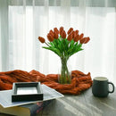 Mandy's Artificial Tulips 20 Stems Terracotta PU Faux Flowers for Wedding Home Decor 13.5 Inch by CozyNest Decor