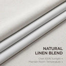 Joydeco Pinch Pleated Linen Curtains Darkening Drapes for Bedroom, 100% Blackout Drapes 96 inches Long 2 Panels Heat Blocking Curtains(Ivory,40'' Wx96'' L) by CozyNest Decor
