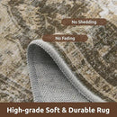 AMOAMI-3X5 Area Rug-Soft Washable Vintage Throw Accent Rugs for Living Room, Entryway, Bedroom, Kitchen, Bathroom, Laundry Room, Kitchen, Bathroom, Bedside, No Slip Brown/Coffee by CozyNest Decor