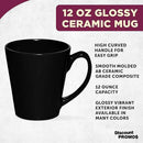DISCOUNT PROMOS Glossy Ceramic Latte Coffee Mug 12 oz. Set of 10, Bulk Pack - Perfect for Tea, Espresso, Cappuccino, Hot Cocoa - Black by CozyNest Decor