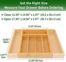 VaeFae Bamboo Drawer Organizer, Expandable Silverware Drawer Organizer, Cutlery Tray with Dividers for Kitchen Utensils, Medium by CozyNest Decor