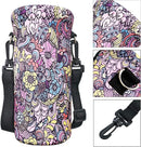 Neoprene Water Bottle Carrier Bag with Adjustable Shoulder Strap for Men Women Walking Hiking,Portable Insulated Holder Case for Stainless Steel/Glass/Plastic Bottles by TinyTreasures Baby Boutique