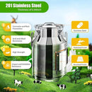 Stainless Steel Milk Can, 30L/7.9 Gallon Heavy Duty Airtight Storage Canister Milk Bucket with Lid, Embedded Silicone Milk Jug Wine Pail Water Cereals Bucket with Three Latches and Two Handles by CozyNest Decor