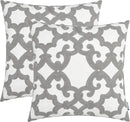 HWY 50 Grey Gray Decorative Throw Pillow Covers 18x18 Inch, Pack of 2 Embroidered Cotton Farmhouse Cushion Cover Pillow Case for Sofa Couch Living Room Bed Bedroon, Geometric Design by CozyNest Decor