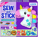 EZCRA Unicorn Sewing Kit for Kids - 8-in-1 Kids Sewing Kit - Easy to Do Craft Kits for Ages 4-8 - Sewing Crafts - Extra Felt Stickers for Decoration - No Mess with Full Instructions by TinyTreasures Baby Boutique