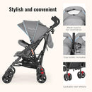 Dream On Me Volgo Twin Umbrella Stroller in Blue, Lightweight Double Stroller for Infant & Toddler, Compact Easy Fold, Large Storage Basket, Large and Adjustable Canopy by TinyTreasures Baby Boutique
