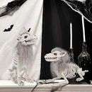 DR.DUDU 2 Pack Halloween Skeleton Wolf Decorations, Life Size Animals Skeletons Poseable Halloween Decor Plastic Bones with Hair Wolf Skull Figurines for Table Yard Lawn Party Props Décor by CozyNest Decor