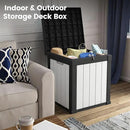 50 Gallon Storage Box, Waterproof Deck Box for Indoor & Outdoor Use, Lockable Pool Storage Bin for Package Delivery, Outdoor Bench for Patio Cushions, Garden Tools, Backyard, Black & White by CozyNest Decor