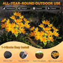 Neporal Solar Flowers Outdoor Waterproof IP65, 5-Head Snow Lotus with 20+ Flowers, Warm LED Light & 2 Lighting Modes, Decorative Solar Lights Outdoor Garden, Yard, Pathway, Flower Bed (4-Pack, Yellow) by GreenHaven Gardens