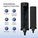 Gravity Water Filter System - 1.5 Gallons NSF Certified AISI 304 Stainless Steel Water Filter with 2 Smart (Black) Carbon Filter Elements & Free Stainless Steel Stand and Spigot (1.5G) by CozyNest Decor