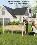 45x23x30 Inch Raised Garden Bed with Legs, 13.7In Depth Wooden Planter Box for Outdoor Growing Vegetables and Herbs, Elevated Garden Bed with Hooks for Backyard, Patio, Balcony by GreenHaven Gardens