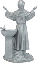 Design Toscano Francis of Assisi Blessing Religious Garden Decor Statue with Bird Bath Feeder, 19 inches Tall, Cast Stone Resin, Gray Stone Finish by GreenHaven Gardens