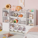Xilingol Kids Toy Storage Organizer W/8 Removable Toy Bins, 4-Tier Toy Organizers W/6 Storage Cubbies, Kid Bookshelf and Toy Storage for Playroom, Bedroom, Kids Room, Classroom by CozyNest Decor