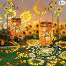 2 Pack Solar Lanterns Outdoor Garden Decor with Shepherd Hook, Gardening Gifts for Mom Grandma Women Sunflower Metal Decor Lantern Waterproof Solar Lights LED Decorative for Garden Yard Patio by GreenHaven Gardens