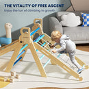 BlueWood 2025 8-in-1 Pikler Triangle Climbing Set Toddler Toys Indoor Baby Jungle Gym Climber Playground for Kids - Sky Blue by TinyTreasures Baby Boutique
