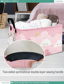 FANKANG Storage Bins, Nursery Hamper Canvas Laundry Basket Foldable with Waterproof PE Coating Large Storage Baskets for Kids Boys and Girls, Office, Bedroom, Clothes,Toys(Rec-pink cloud ） by TinyTreasures Baby Boutique